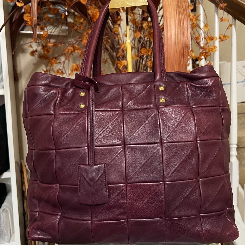 Yves Saint Laurent Deep Burgundy Quilted Satchel